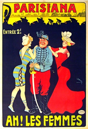 Parisiana Ah Les Femmes poster printed circa 1895